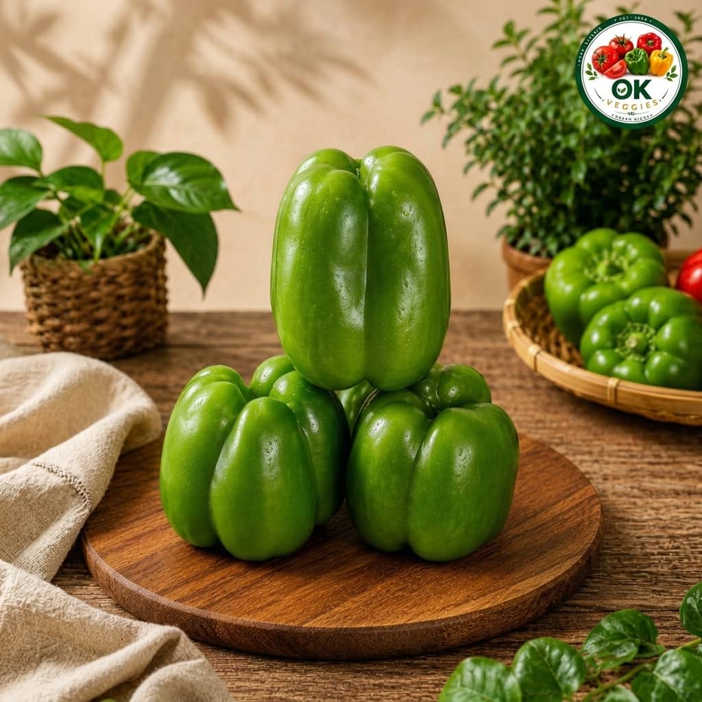 Green bell pepper, kg, sourced from Ogun State, Jos